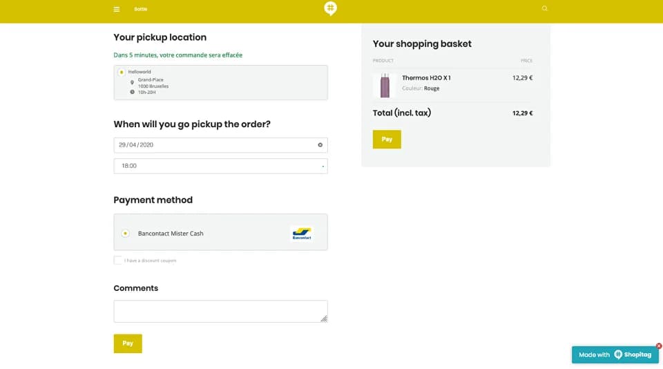 Time Slots Checkout