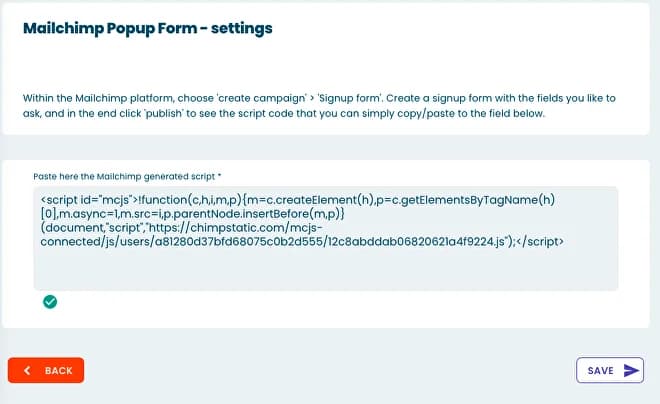 Configure Mailchimp extension