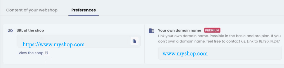 Sayl Retail domain settings