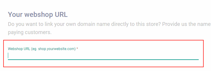 Webshop URL setting
