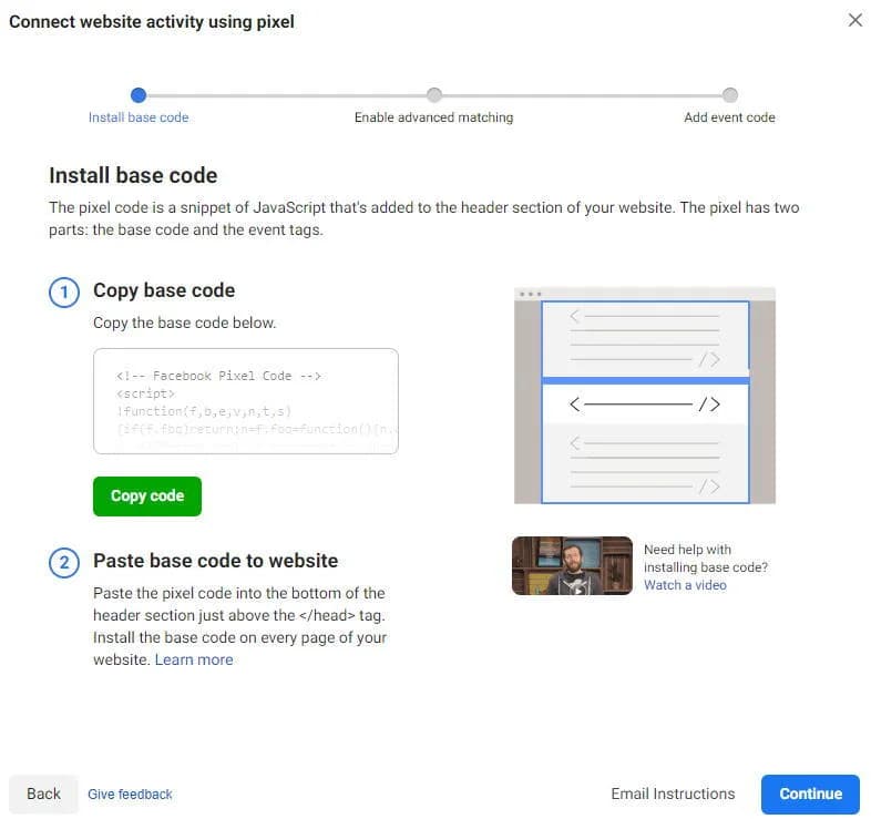 Copy Facebook Pixel Code