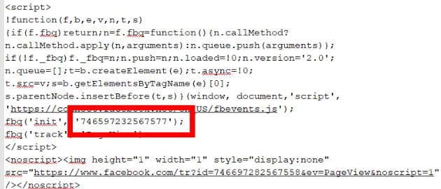 Extract Facebook Pixel ID