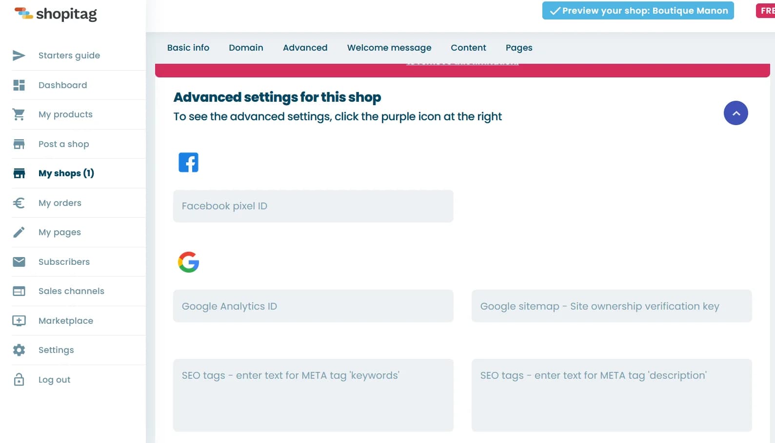 Google Analytics Advanced Settings