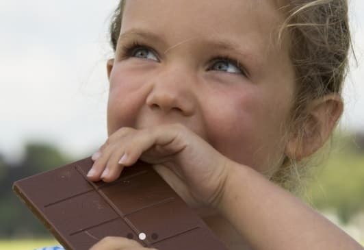 Child with chocolate